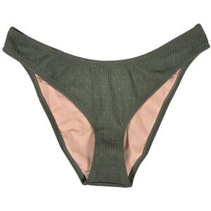 J. Crew Textured curved-waist cheeky bikini bottom in General Surplus‎ L NWT